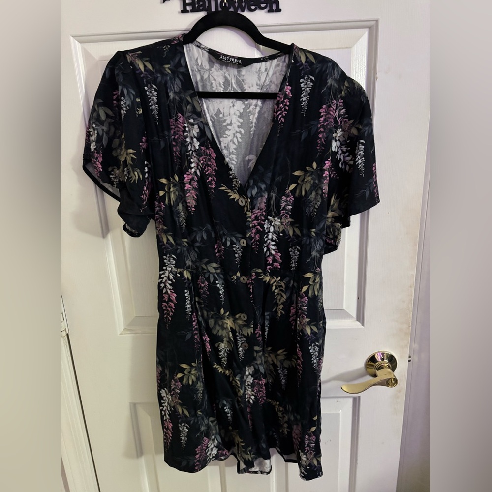 Disturbia Wisteria Button-up Romper